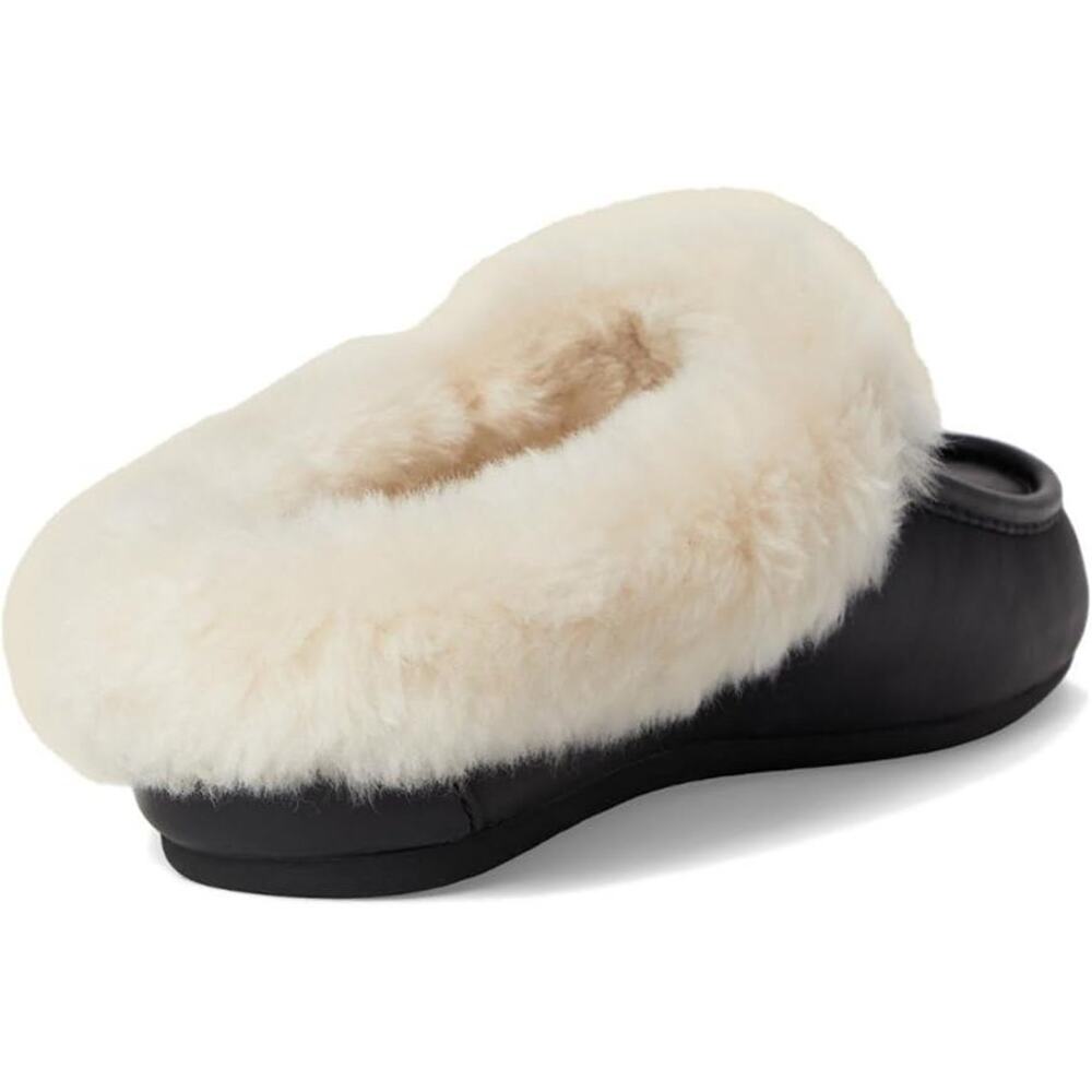 UGG Women's Ansley Mule Leather, Black, Sheepskin collar Fur, Size 6 - Picture 5 of 7